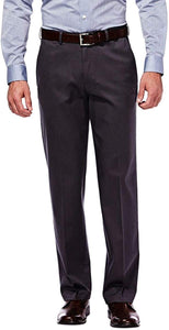 Haggar Men's Premium No-Iron Expandable-Waist Plain-Front Pant