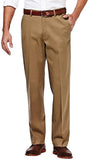 Haggar Men's Premium No-Iron Expandable-Waist Plain-Front Pant